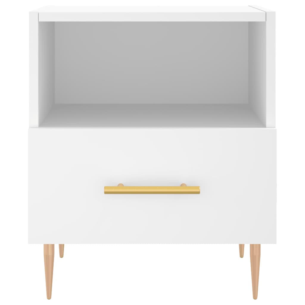vidaXL Bedside Cabinet White 40x35x47.5 cm Engineered Wood 4