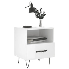 vidaXL Bedside Cabinets 2 pcs High Gloss White 40x35x47.5 cm Engineered Wood 4