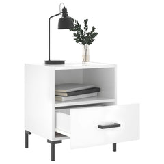 vidaXL Bedside Cabinets 2 pcs High Gloss White 40x35x47.5 cm Engineered Wood 3
