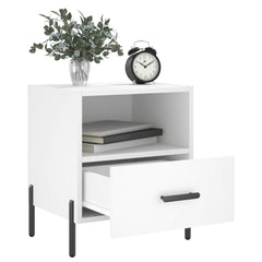 vidaXL Bedside Cabinets 2 pcs White 40x35x47.5 cm Engineered Wood 3