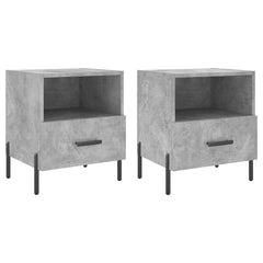vidaXL Bedside Cabinets 2 pcs Concrete Grey 40x35x47.5 cm Engineered Wood 2