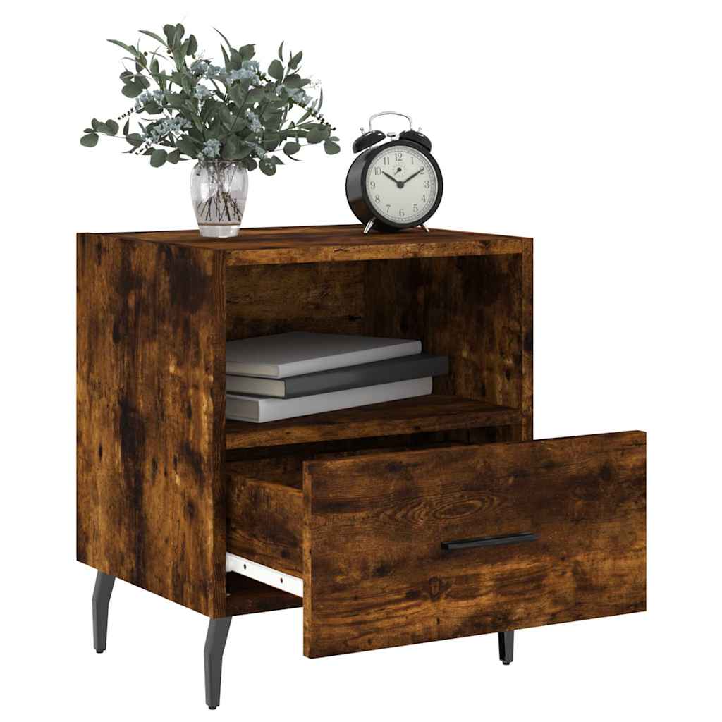 vidaXL Bedside Cabinets 2 pcs Smoked Oak 40x35x47.5 cm Engineered Wood 3