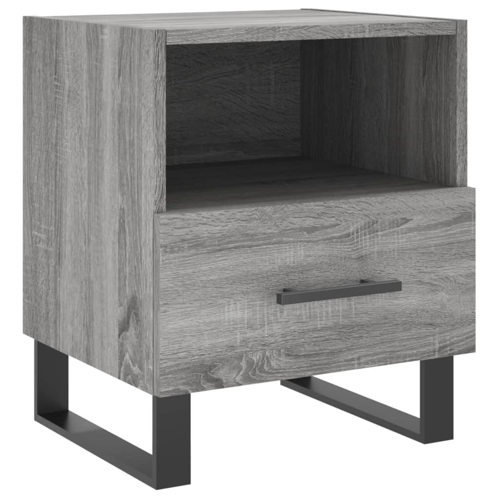 vidaXL Bedside Cabinet Grey Sonoma 40x35x47.5 cm Engineered Wood 2