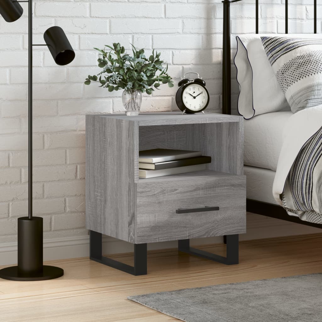 vidaXL Bedside Cabinet Grey Sonoma 40x35x47.5 cm Engineered Wood 1