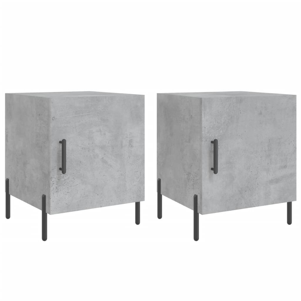 vidaXL Bedside Cabinets 2 pcs Concrete Grey 40x40x50 cm Engineered Wood 2
