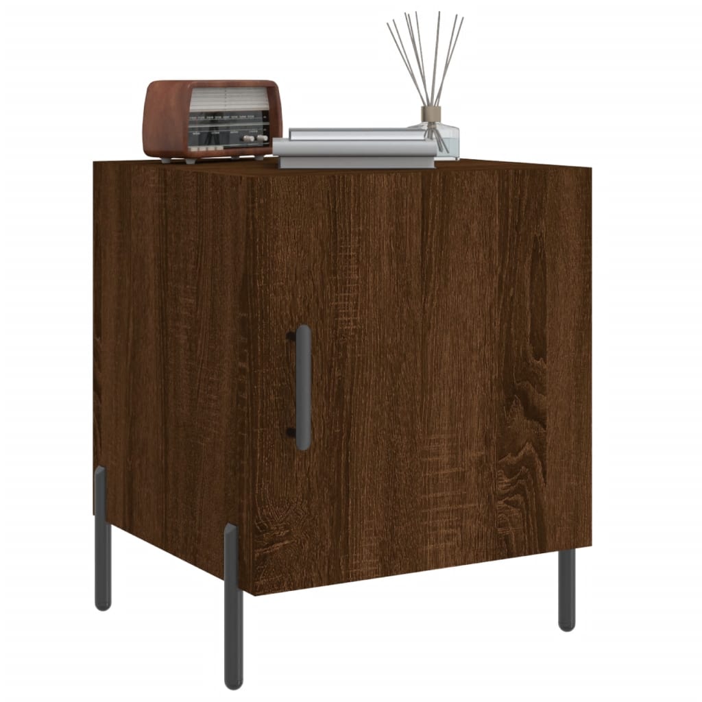 vidaXL Bedside Cabinets 2 pcs Brown Oak 40x40x50 cm Engineered Wood 4