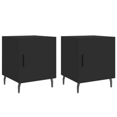 vidaXL Bedside Cabinets 2 pcs Black 40x40x50 cm Engineered Wood 2