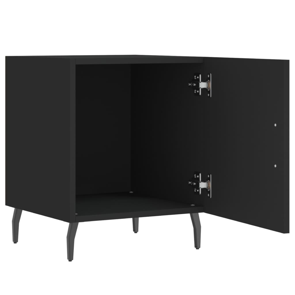 vidaXL Bedside Cabinets 2 pcs Black 40x40x50 cm Engineered Wood 5