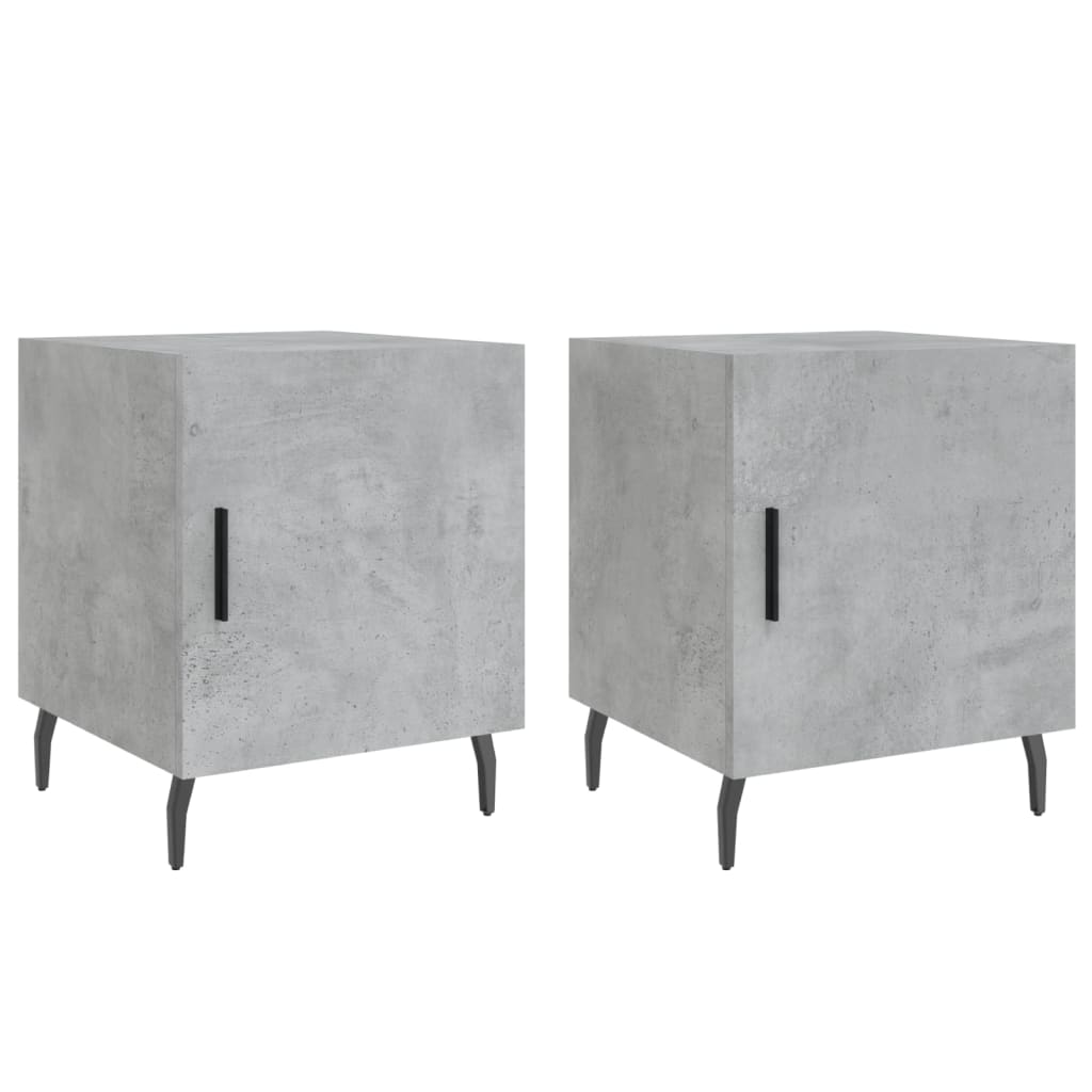vidaXL Bedside Cabinets 2 pcs Concrete Grey 40x40x50 cm Engineered Wood 2
