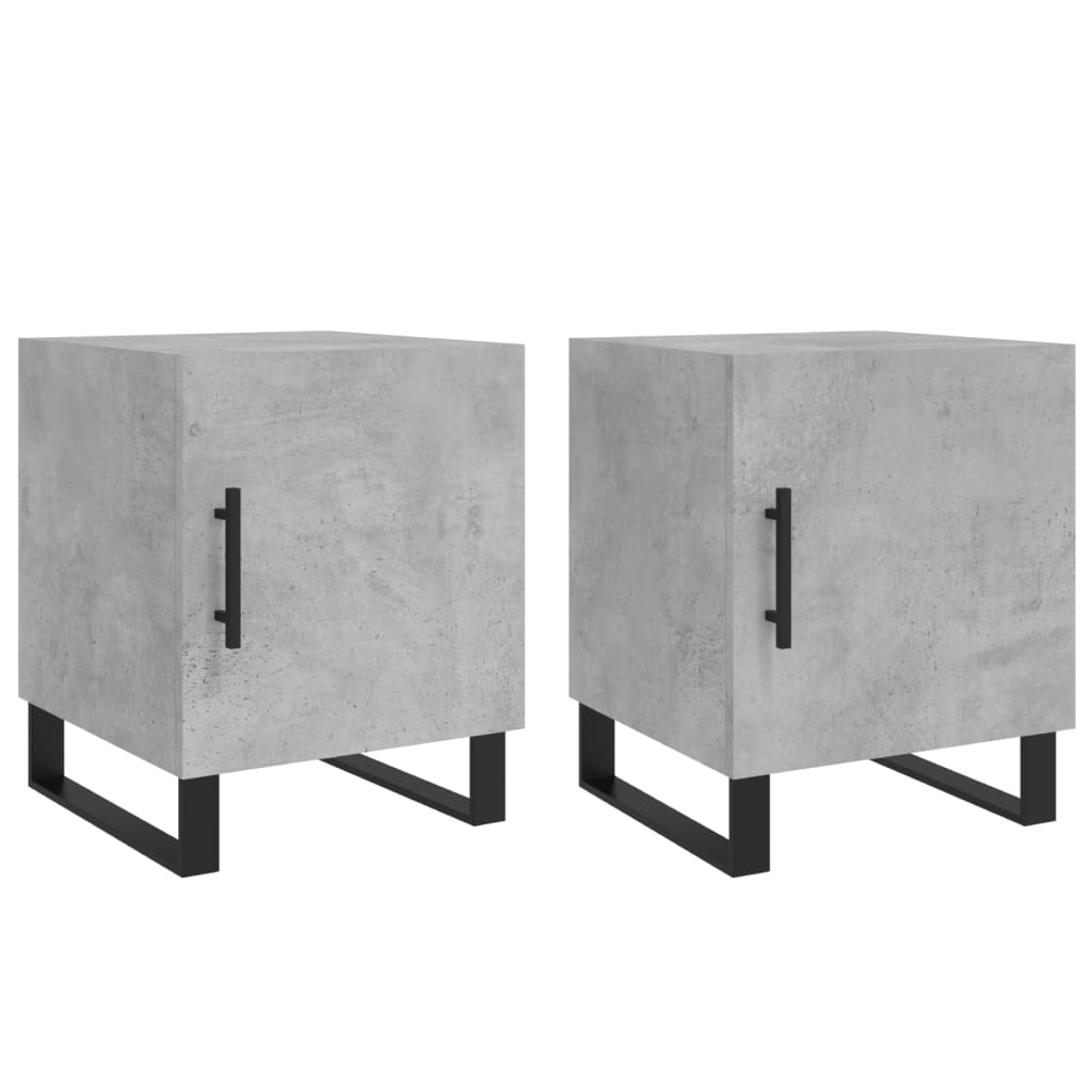 vidaXL Bedside Cabinets 2 pcs Concrete Grey 40x40x50 cm Engineered Wood 2