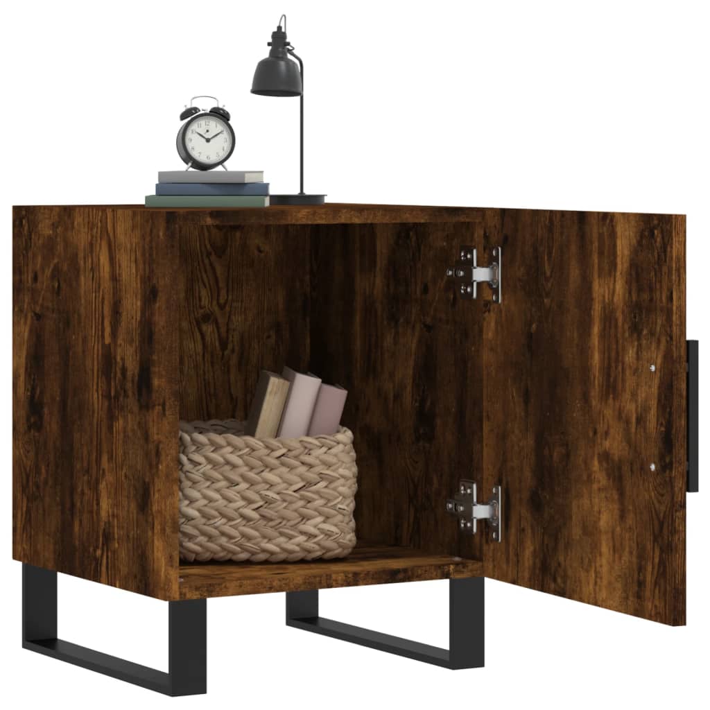 vidaXL Bedside Cabinets 2 pcs Smoked Oak 40x40x50 cm Engineered Wood 3