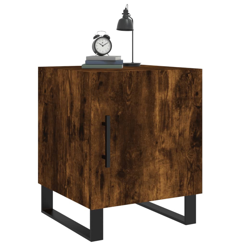 vidaXL Bedside Cabinets 2 pcs Smoked Oak 40x40x50 cm Engineered Wood 4