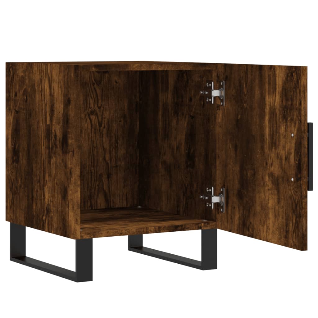 vidaXL Bedside Cabinets 2 pcs Smoked Oak 40x40x50 cm Engineered Wood 5