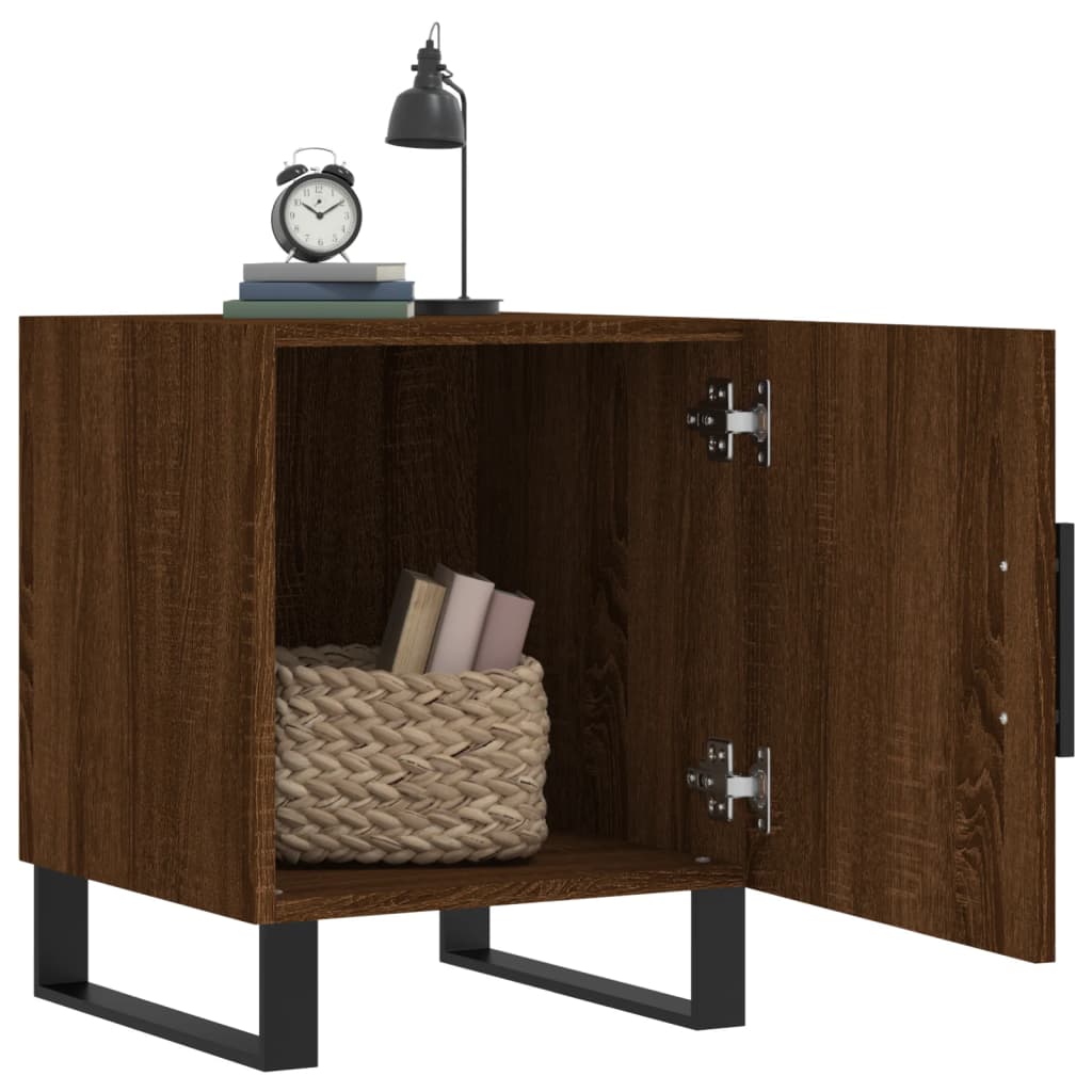 vidaXL Bedside Cabinets 2 pcs Brown Oak 40x40x50 cm Engineered Wood 3