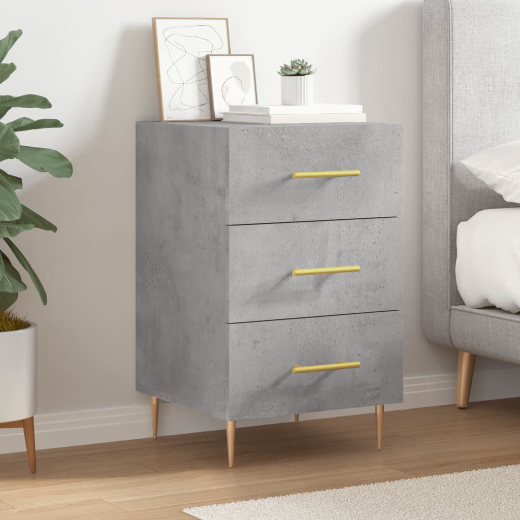 Bedside Cabinet 40x40x66 cm Engineered Wood Concrete grey