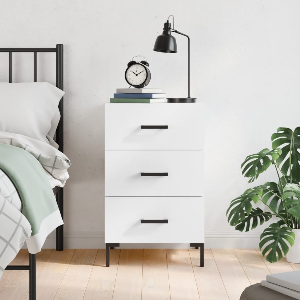 Bedside Cabinet 40x40x66 cm Engineered Wood White