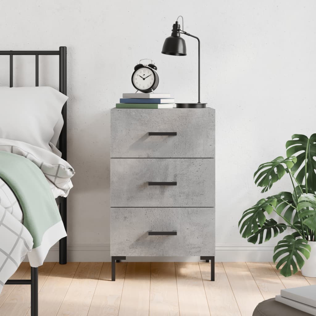 Bedside Cabinet 40x40x66 cm Engineered Wood Concrete grey