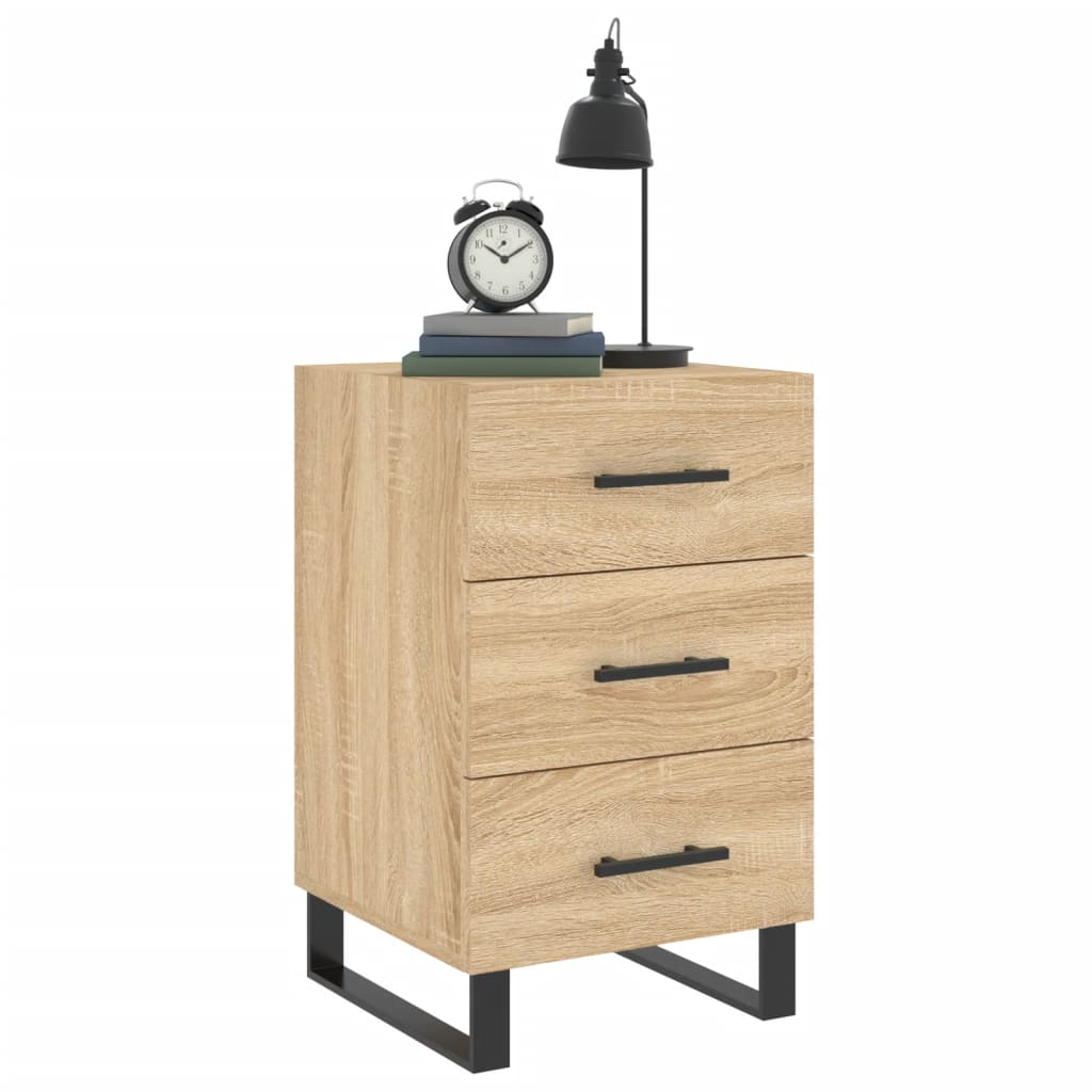 vidaXL Bedside Cabinet Sonoma Oak 40x40x66 cm Engineered Wood 3