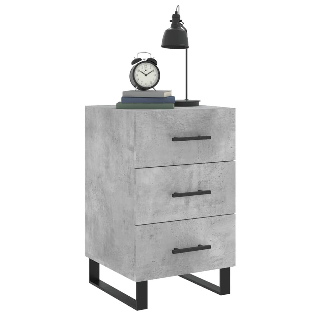 vidaXL Bedside Cabinet Concrete Grey 40x40x66 cm Engineered Wood 3