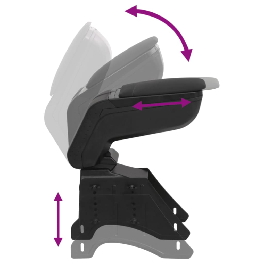 vidaXL Car Armrest Universal Black 14x30x(32-48.5) cm ABS 6