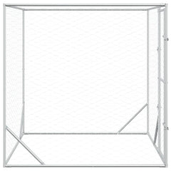 Outdoor Dog Kennel Silver Galvanised Steel 2 m 2 m