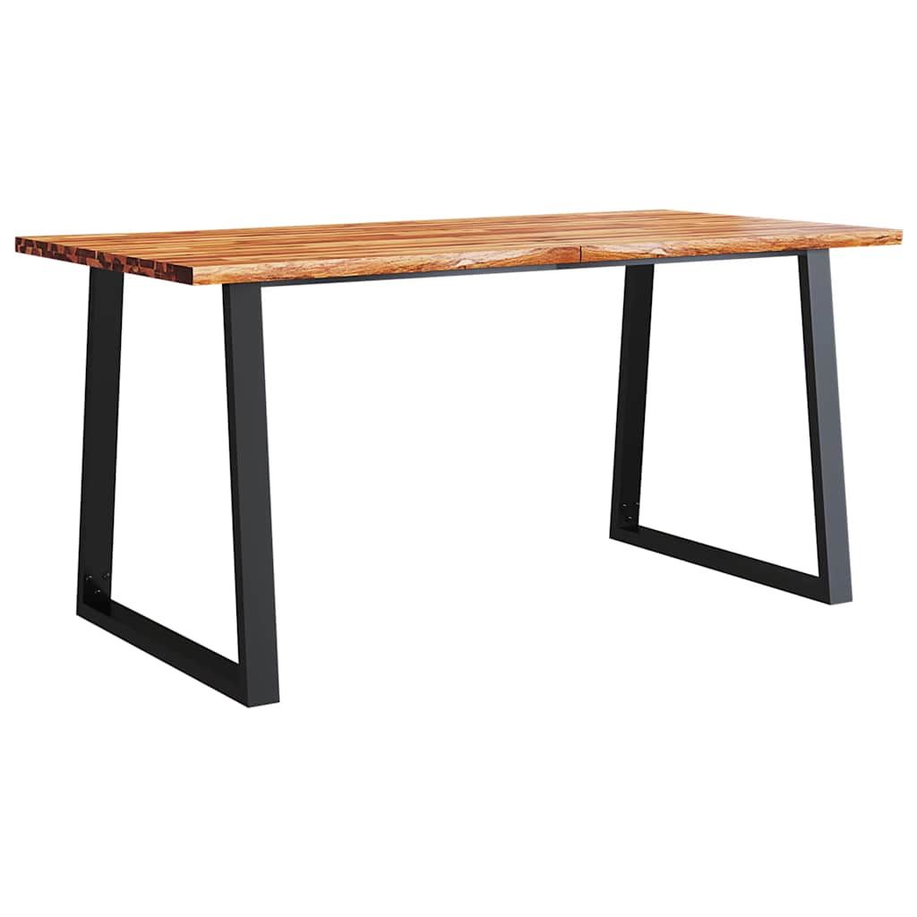 vidaXL Dining Table with Live Edge 160x80x75 cm Solid Wood Acacia 2