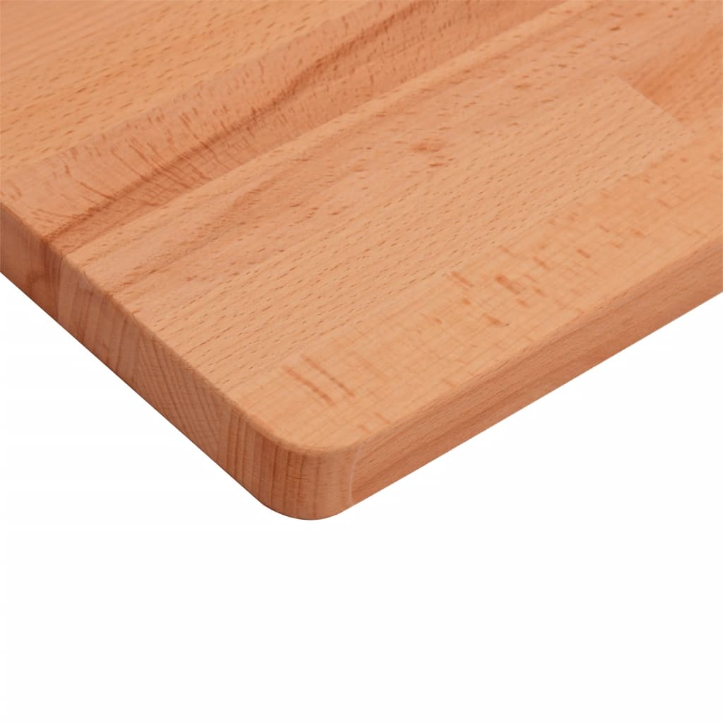 vidaXL Table Top 80x40x1.5 cm Rectangular Solid Wood Beech 6