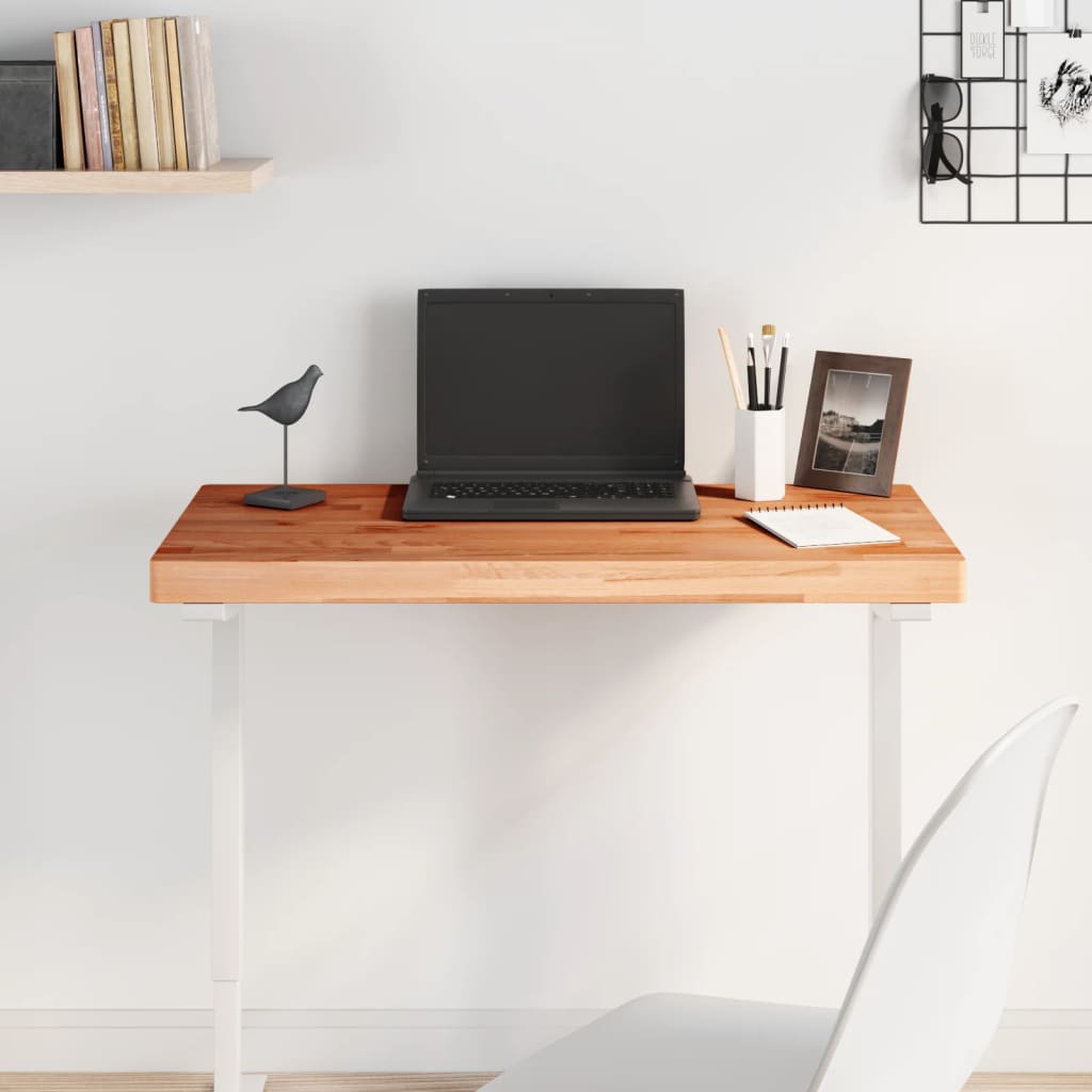 vidaXL Table Top 80x40x4 cm Rectangular Solid Wood Beech 1