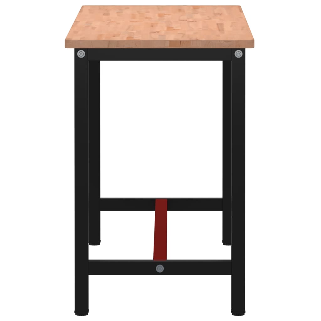Workbench 80x55x81,5 cm Solid Wood Beech and Metal 150 x 55 x 81.5 cm