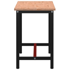 Workbench 80x55x81,5 cm Solid Wood Beech and Metal 150 x 55 x 81.5 cm