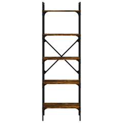 vidaXL Bookcase 5-Tier Smoked Oak 56x31,5x174 cm Engineered Wood 4