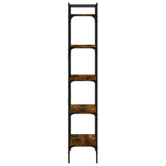 vidaXL Bookcase 5-Tier Smoked Oak 56x31,5x174 cm Engineered Wood 5