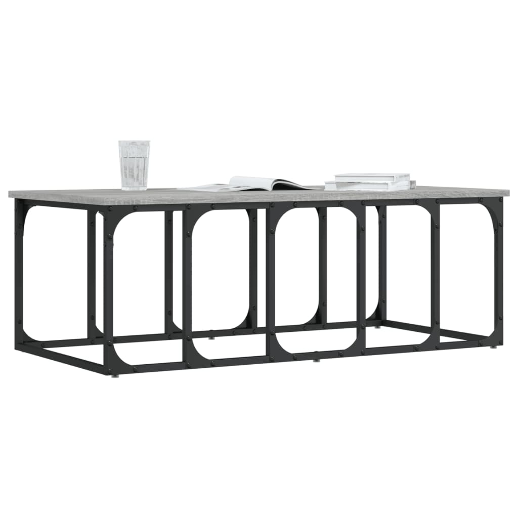 vidaXL Coffee Table Grey Sonoma 100x50x35.5 cm Engineered Wood 3