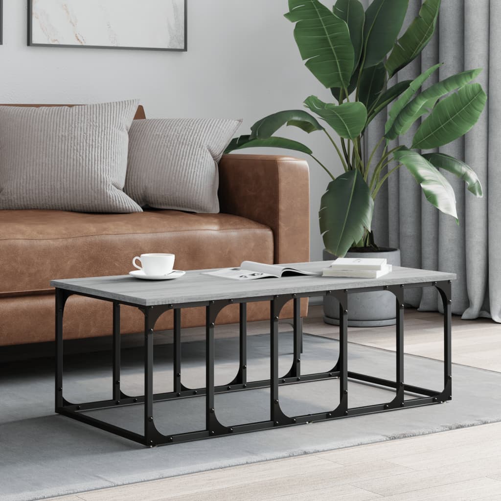 vidaXL Coffee Table Grey Sonoma 100x50x35.5 cm Engineered Wood 1