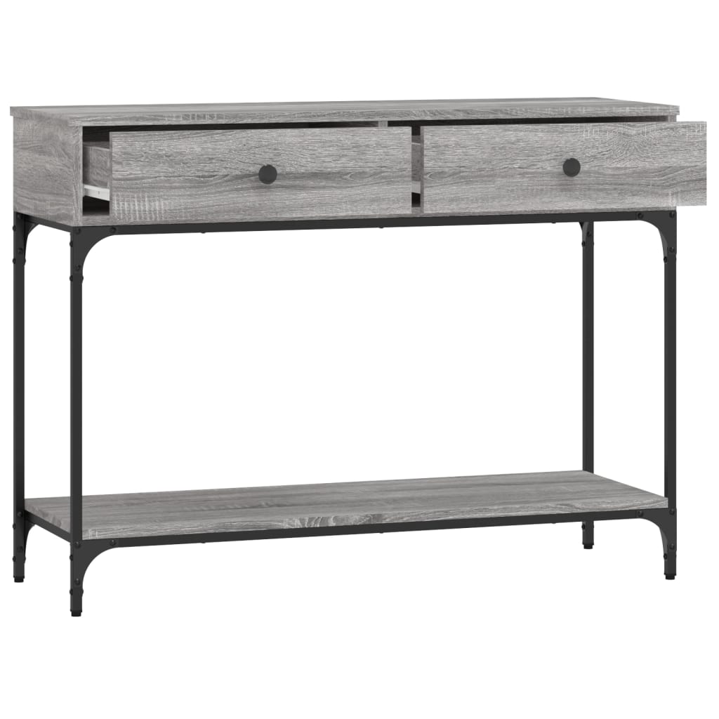 vidaXL Console Table Grey Sonoma 100x34,5x75 cm Engineered Wood 4