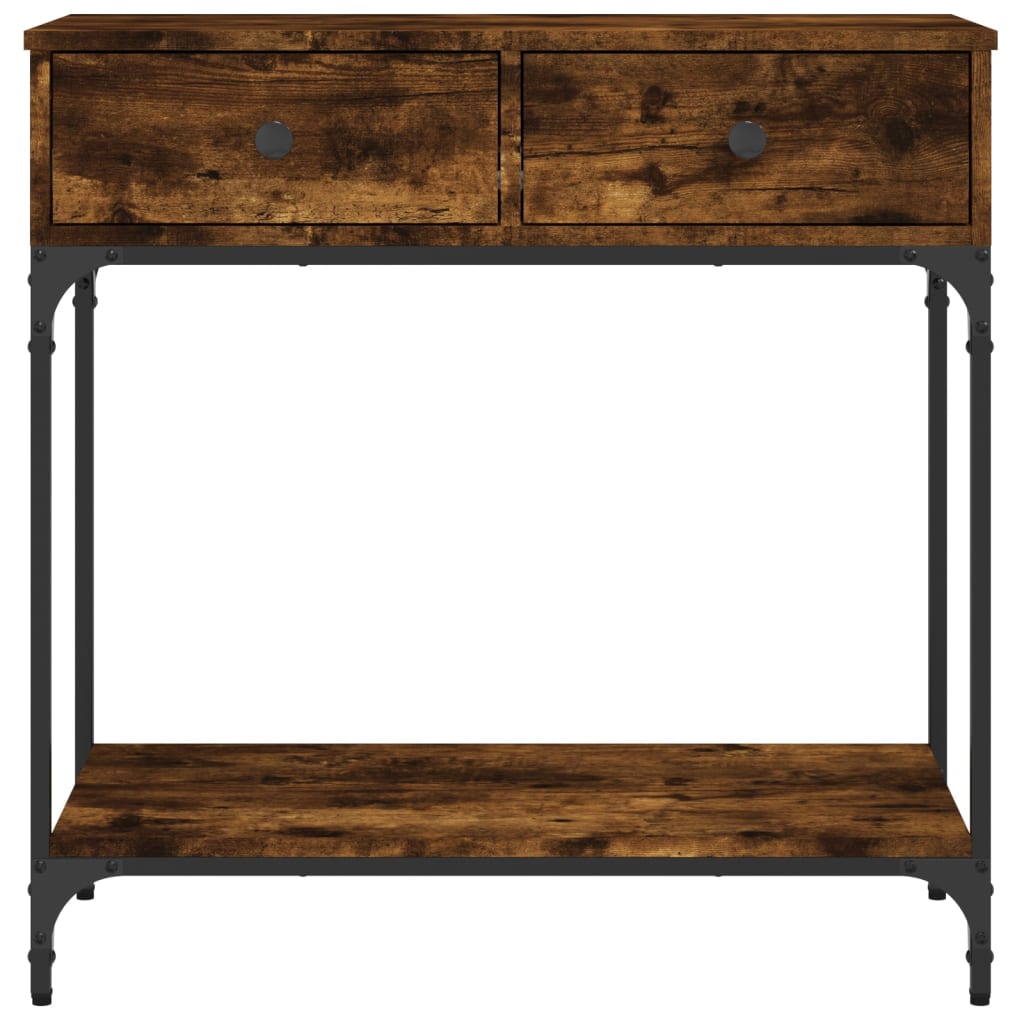 vidaXL Console Table Smoked Oak 75x34,5x75 cm Engineered Wood 3