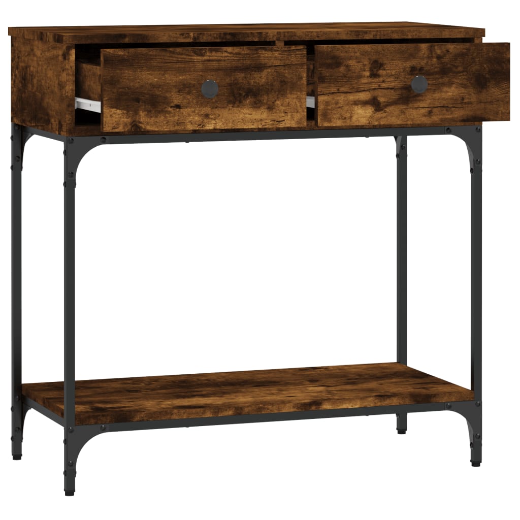 vidaXL Console Table Smoked Oak 75x34,5x75 cm Engineered Wood 4