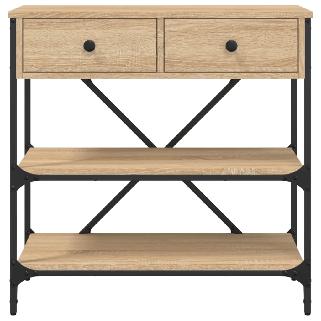 vidaXL Console Table Sonoma Oak 75x34.5x75 cm Engineered Wood 5