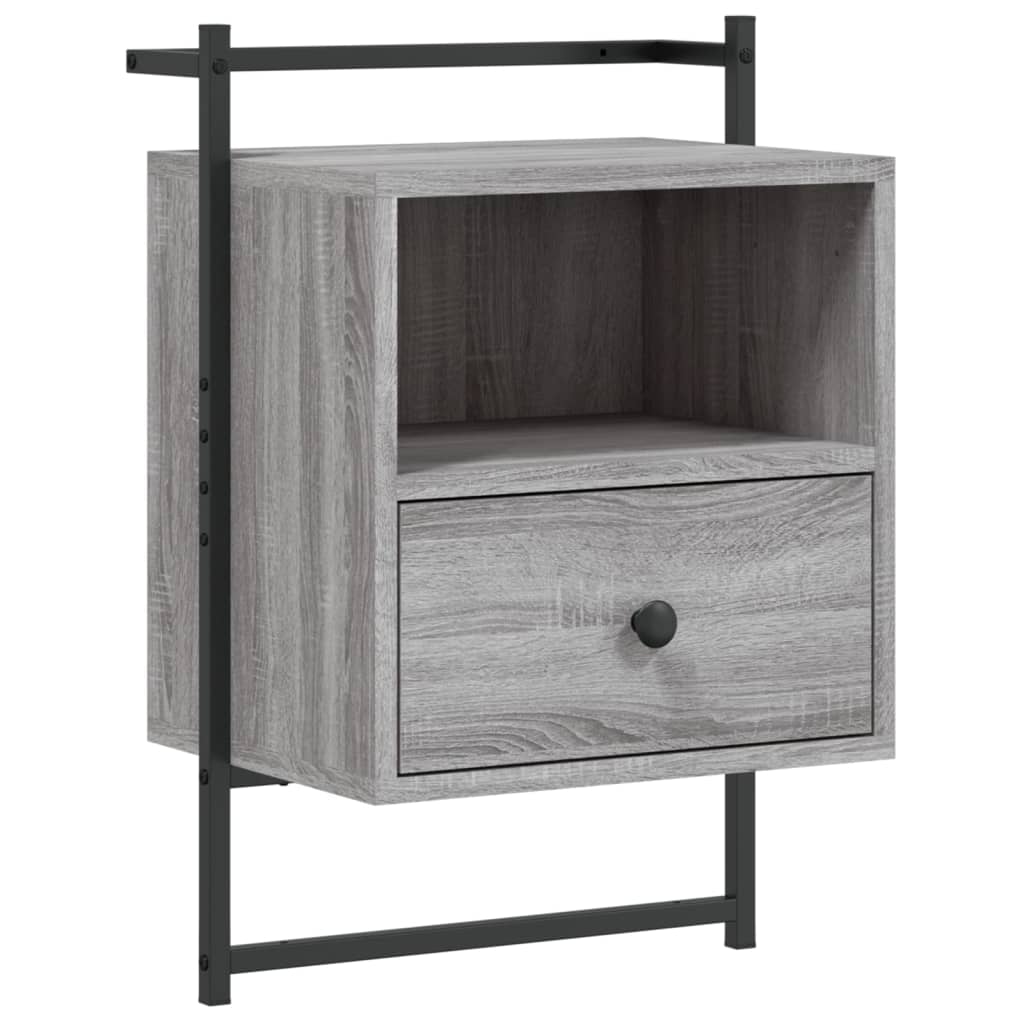 Bedside Cabinet Wall-mounted 40x30x61 cm Grey sonoma
