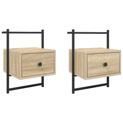 vidaXL Bedside Cabinets Wall-mounted 2 pcs Sonoma Oak 35x30x51 cm Engineered Wood 2