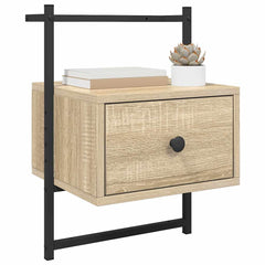 vidaXL Bedside Cabinets Wall-mounted 2 pcs Sonoma Oak 35x30x51 cm Engineered Wood 4
