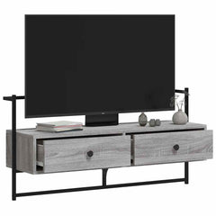 vidaXL TV Cabinet Wall-mounted Grey Sonoma 100.5x30x51 cm Engineered Wood 3