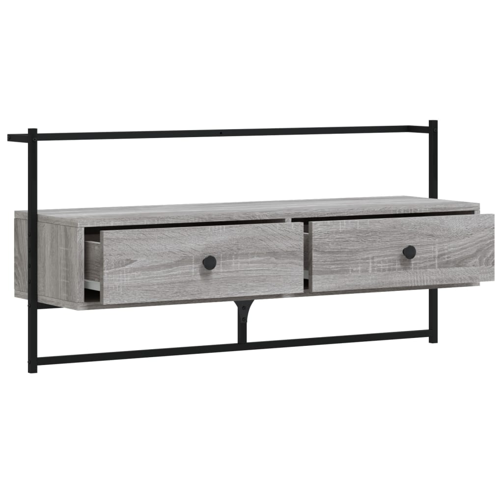 vidaXL TV Cabinet Wall-mounted Grey Sonoma 100.5x30x51 cm Engineered Wood 6