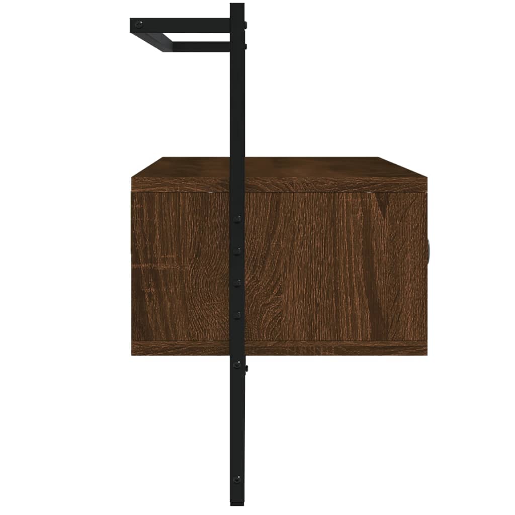 vidaXL TV Cabinet Wall-mounted Brown Oak 100.5x30x51 cm Engineered Wood 5