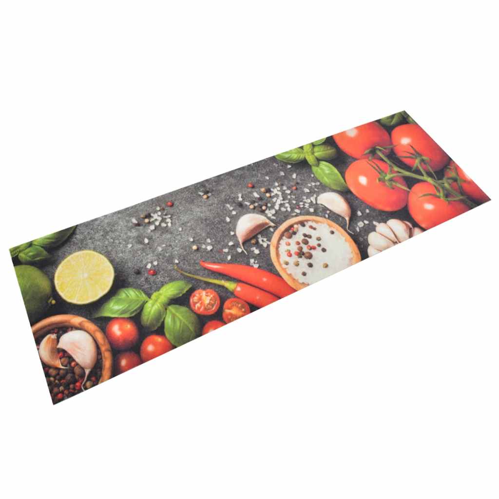 vidaXL Kitchen Rug Washable Vegetables 60x180 cm Velvet 1