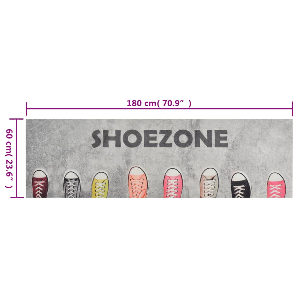 vidaXL Kitchen Rug Washable Shoezone 60x180 cm Velvet 5