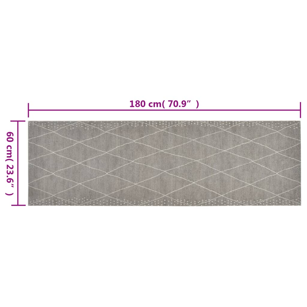 vidaXL Kitchen Rug Washable Rhombus 60x180 cm Velvet 5