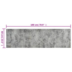 vidaXL Kitchen Rug Washable Beton 60x180 cm Velvet 5