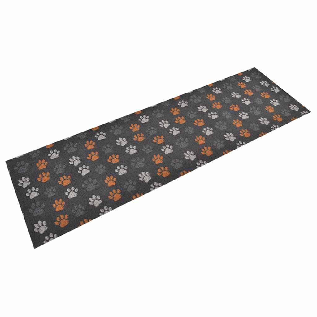 vidaXL Kitchen Rug Washable Paws 60x180 cm Velvet 1