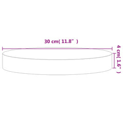 vidaXL Table Top Ø30x4 cm Round Solid Wood Beech 6